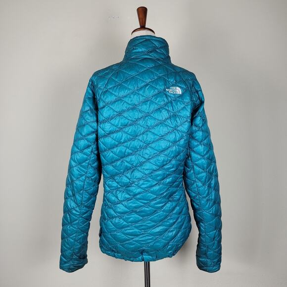 The North Face Jacket Small Blue Turquoise Thermoball Zip Quilted Insulated C775 - Picture 4 of 11